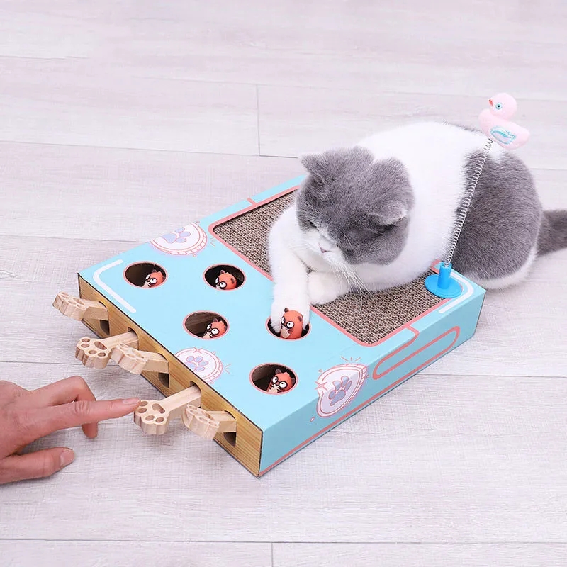 推荐Cat Toy Chase Hunt Mouse Cat Game Box 3 in 1 with Scratc - 图0