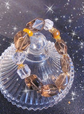 承包你的幸运 |排负去霉茶晶水晶手链礼物饰品不规则原石随形手串