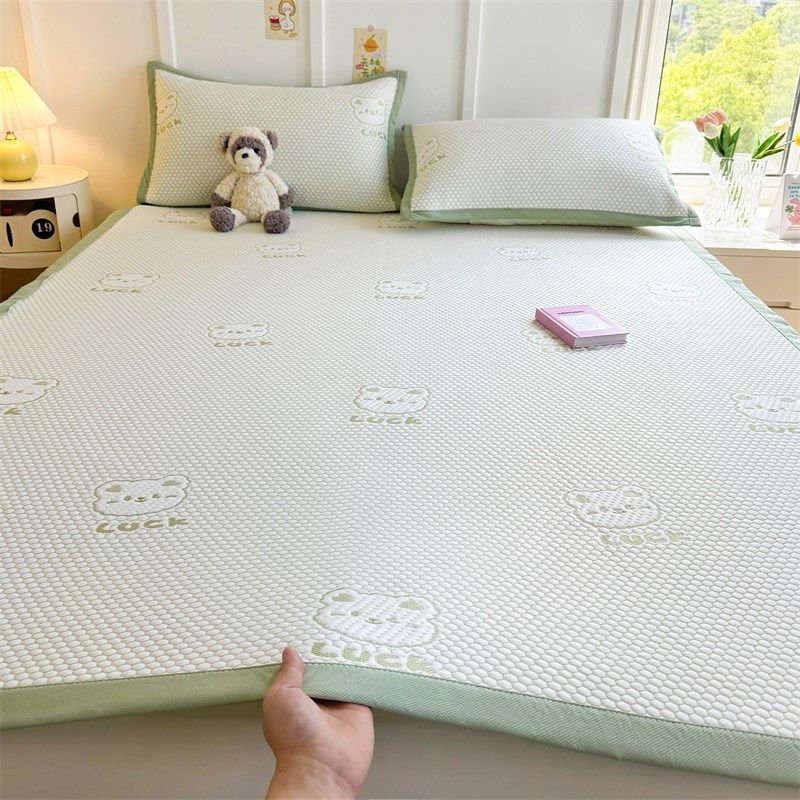 夏季冰丝凉席冰豆豆床单三件套床垫子凉感空调席可水洗2025年新款,淘宝优惠券,粉丝福利购,淘宝优惠卷