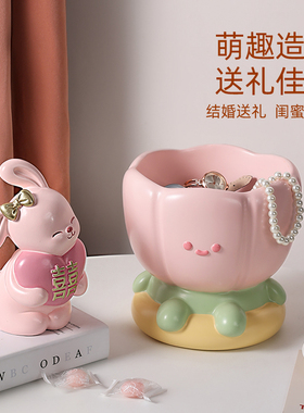 郁金香钥匙收纳摆件玄关入户进门装饰桌面客厅摆设创意家居装现货