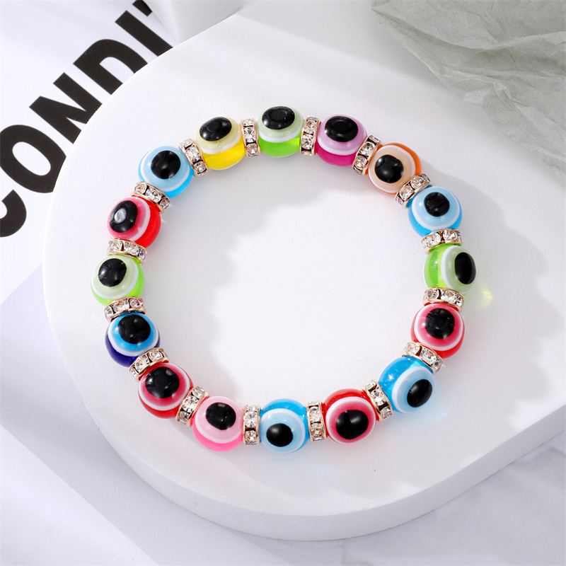 速发Turkish Blue Evil Eye Bracelets Colorful Crystal Resin B - 图1