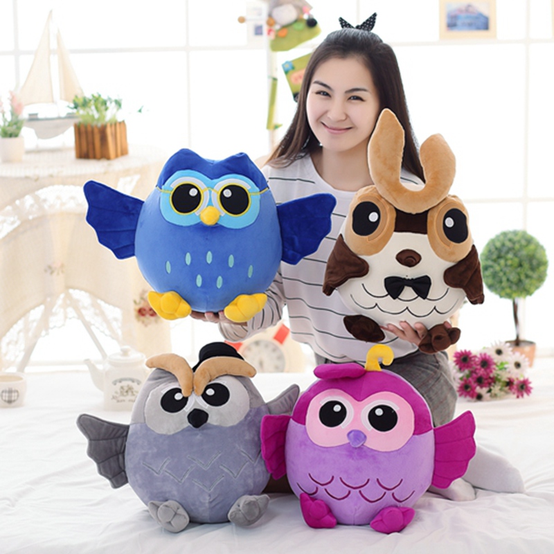 网红25-50cm New Arrive Owl Pillow Plush Toys Colorful Bird D - 图0