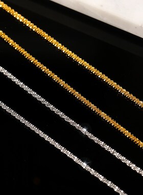 工厂销波光粼粼项链女款20v24新款轻奢小众银色锁骨链网红钛钢不