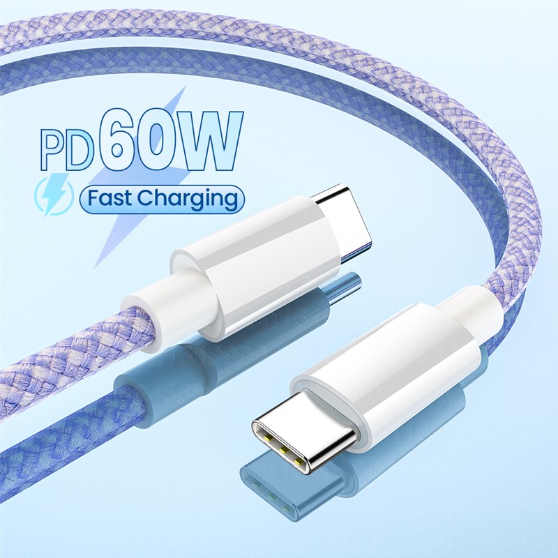 速发3A PD 60W USB Type C To USB C Cable Quick Charge 480Mbps - 图0