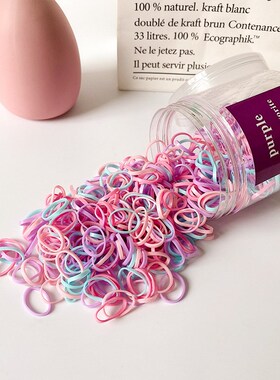 小众高货Clear tail 1000 Pcs Ropes Rubber Bands Holder Elasti