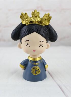现货2023新款宫廷风q皇上皇后烘焙蛋糕装饰摆饰创意摇头公公宫女