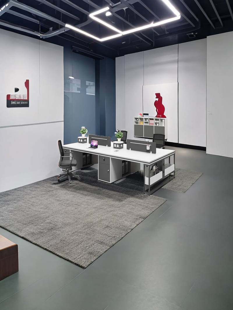 职员办公桌椅双人组合简约现代员工位电脑N桌隔断屏风卡座四人位