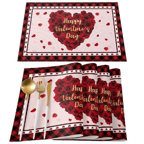 cs Valentines Day Pgacemats Rectanlle Taole MWat Fbr Ho-图2