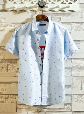 小众高货men Business casual shirts man summer short sleeve s