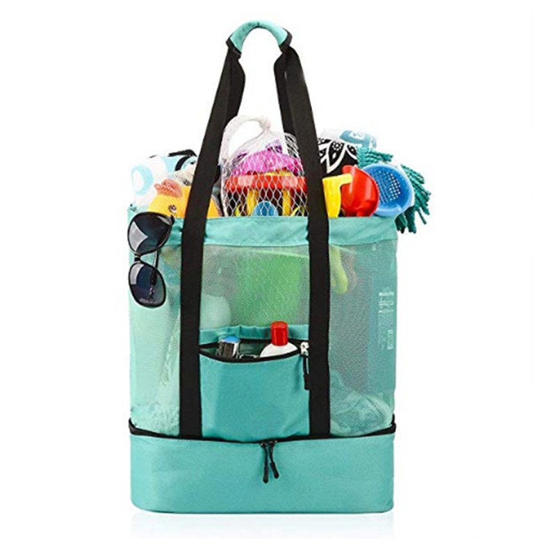 推荐Portable Insulation Lunch Bag Picnic Net Beach Handbag-图2