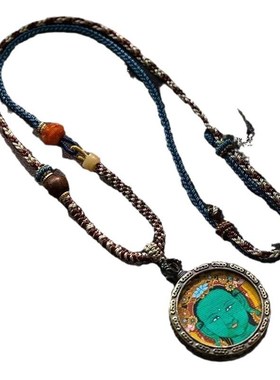 藏式手搓棉绳挂脖项链绳蜜蜡w文玩佛牌唐卡绳手工编织配挂绳民族