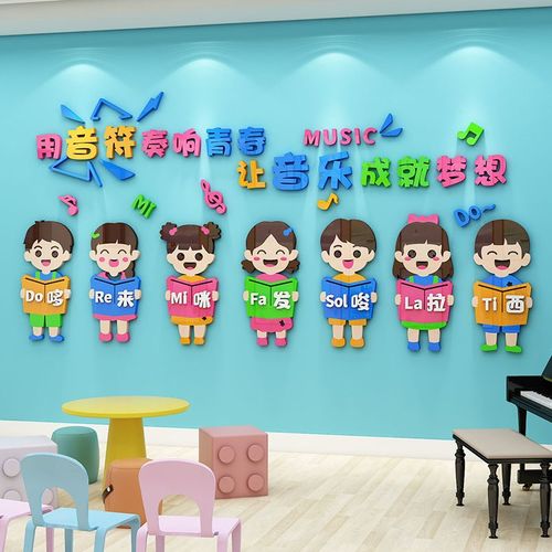 音乐文化墙布置楼梯墙面装饰艺术中心培训机构教室大厅背景墙贴3d - 图1