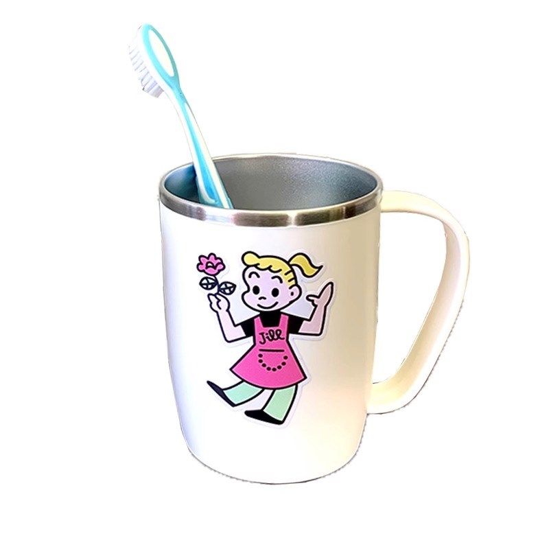 日式304不锈钢洗漱口杯儿童刷牙杯子手柄ins情侣水杯一家三口牙缸,淘宝优惠券,粉丝福利购,淘宝优惠卷
