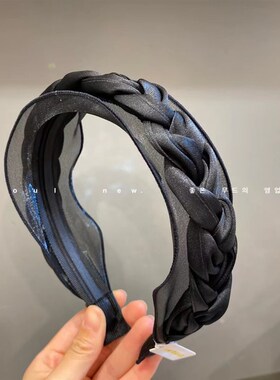 辫子发箍宽边头箍高级感发饰品头发夹子女气质发卡黑色头卡子