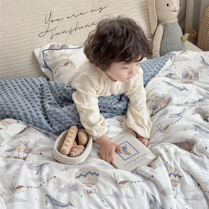 A类卡通可爱竹棉纱布豆豆被子儿童可水洗春秋被 加厚保暖单人冬被,淘宝优惠券,粉丝福利购,淘宝优惠卷