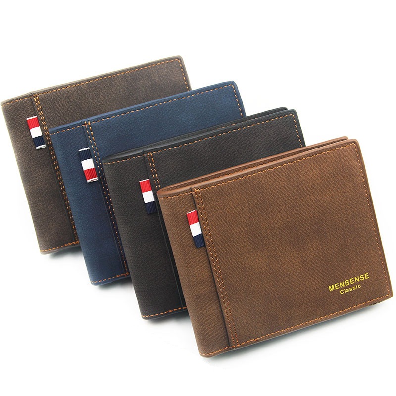 推荐Men's Wallet Money Bag Solid Color Leather Business Shor - 图1