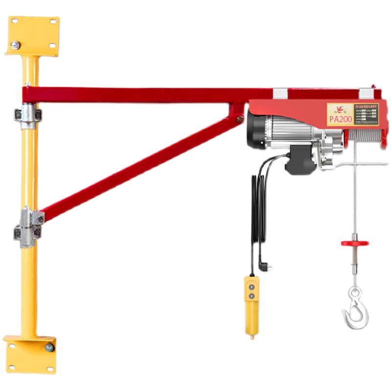 微型电动吊车220V吊机搭配墙壁旋转支架提升机家S用小型升降起重