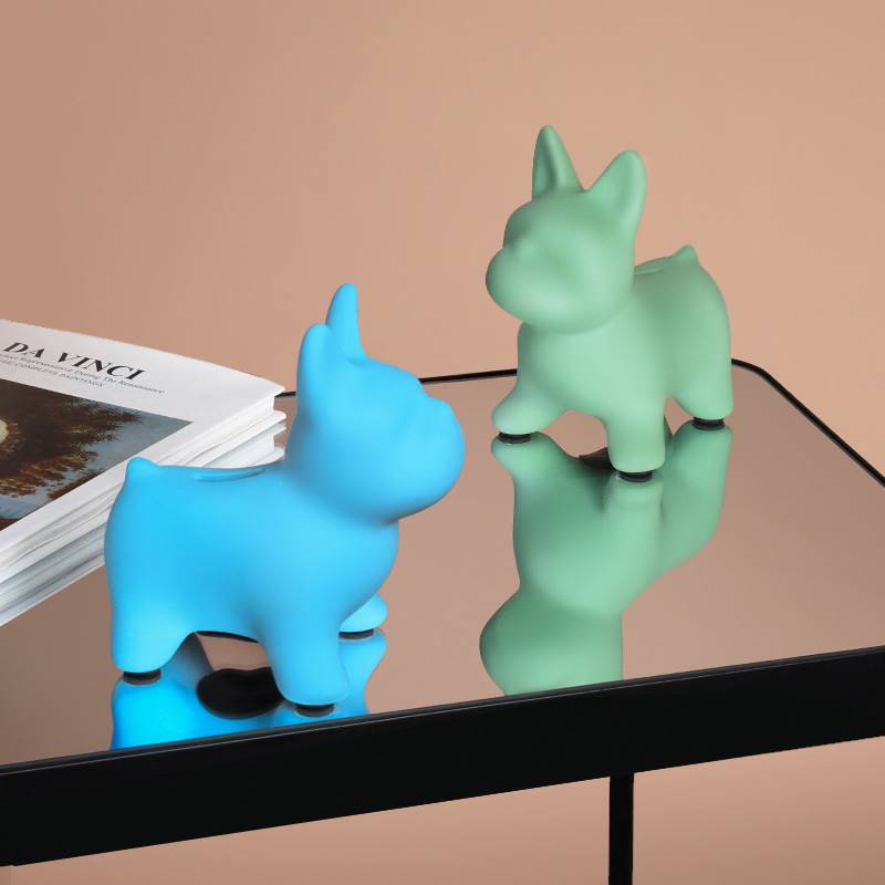 极速Morandi bulldog piggy bank ornaments Nordic home decorat - 图1