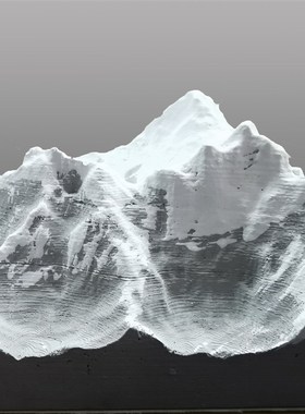 现货水泥混凝土桌面摆件珠穆朗玛峰微G缩模型鱼缸造景微景观雪山