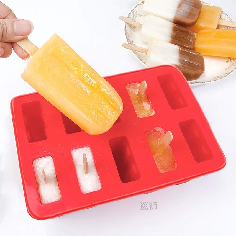 4 10 Cavity Popsicle Silicone Molds Food Grade Homemade Kitc-图0