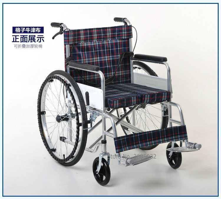 Folding Wheel chair Full Back Rest Portable Galvanized Stee - 图1