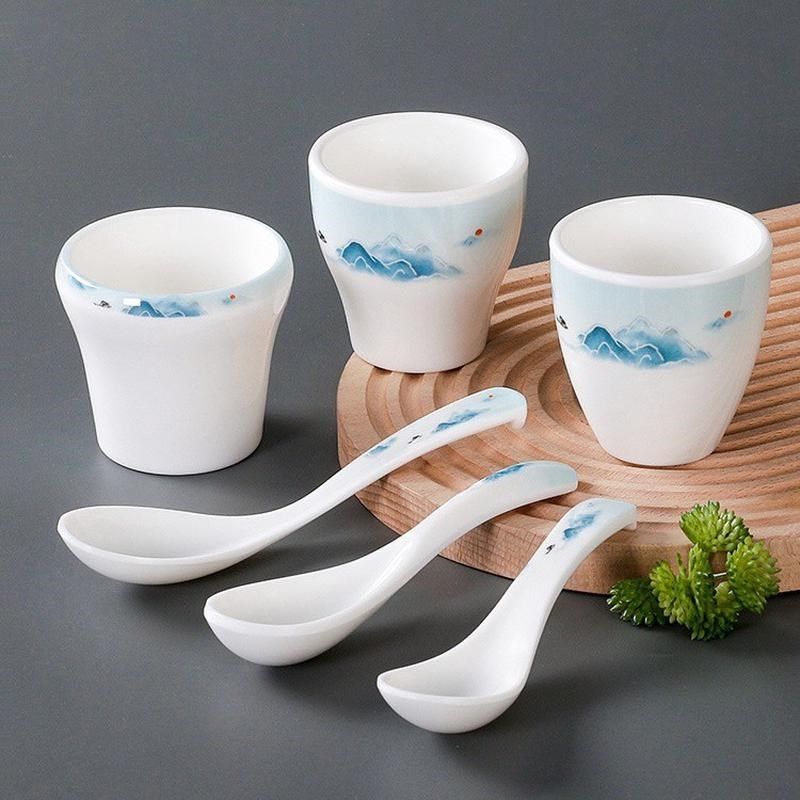 密胺餐具商用摆台四件套仿瓷小碗餐厅饭店火锅店碗碟杯套装,淘宝优惠券,粉丝福利购,淘宝优惠卷