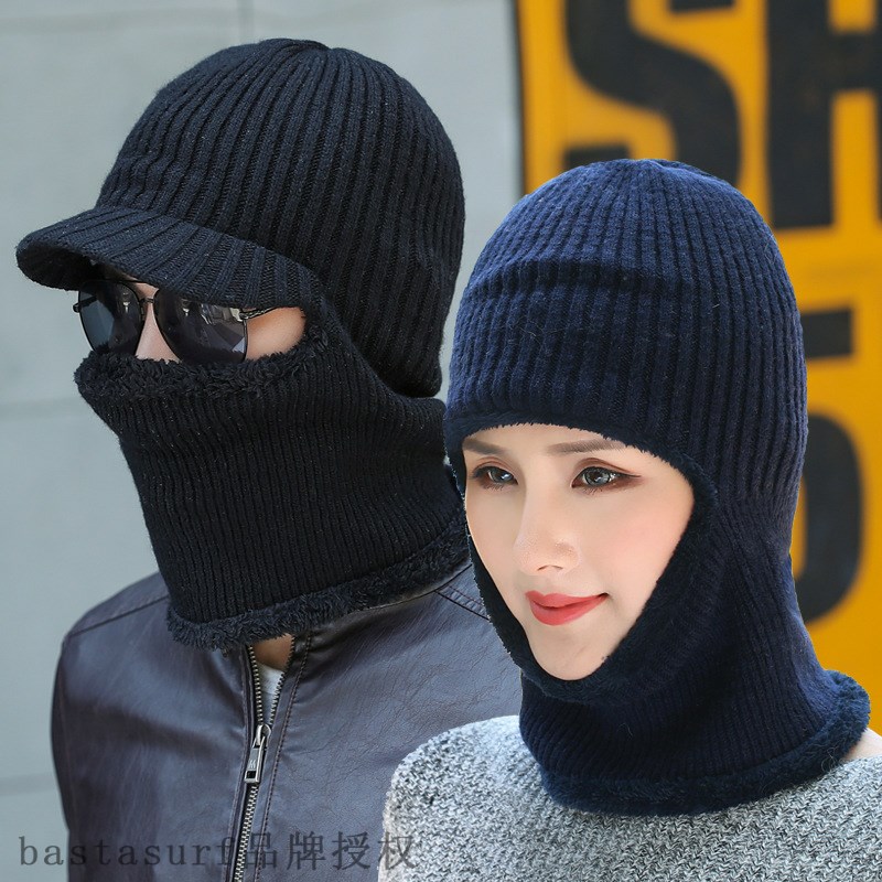 推荐Hat men's autumn and winter fashion Bib Hat one-piece ho - 图0