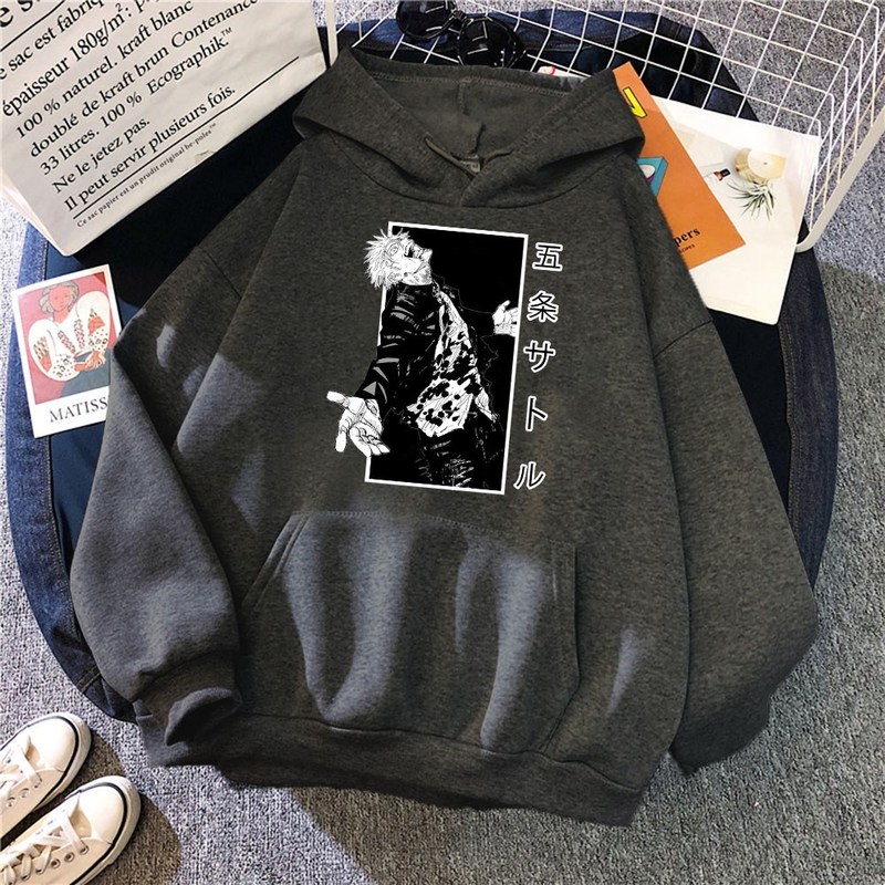 Jujutsu Kaisenk Gojo Satoru Comics Print Hooded Men Hoodies-图0