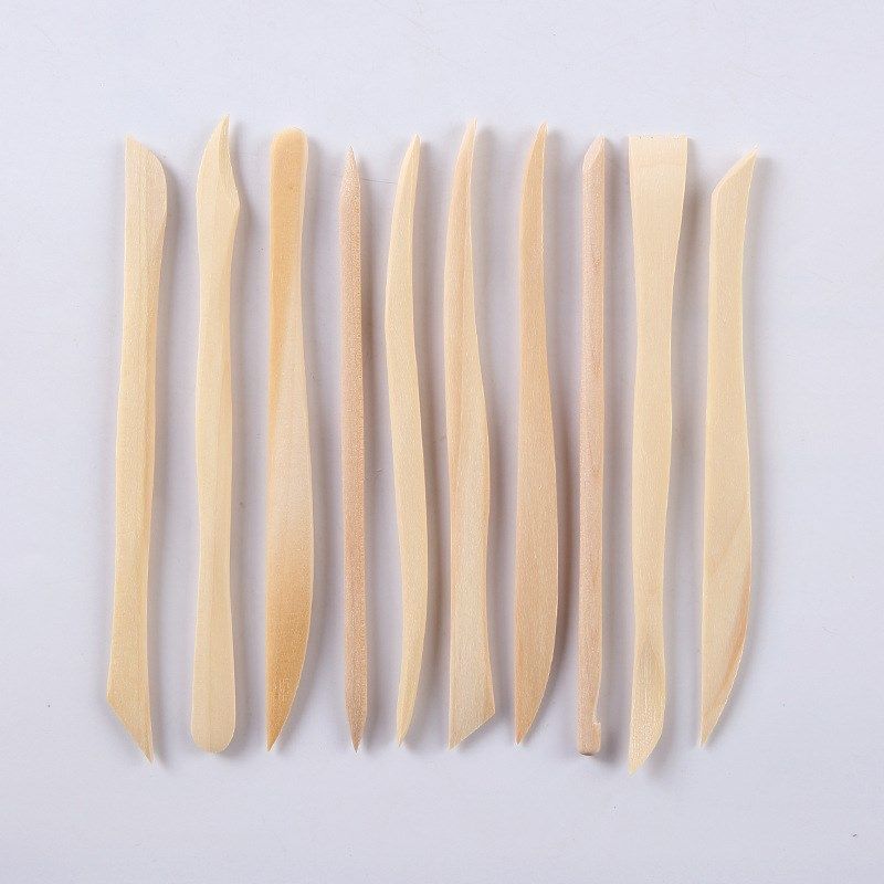 陶艺工具木质10件套细肢泥塑刀儿童手工diMy陶泥补土捏雕刀修坯刀,淘宝优惠券,粉丝福利购,淘宝优惠卷