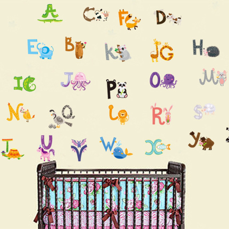 letsers ASZ Alphabet&Animalt Wall -ticke homeW decorati - 图0