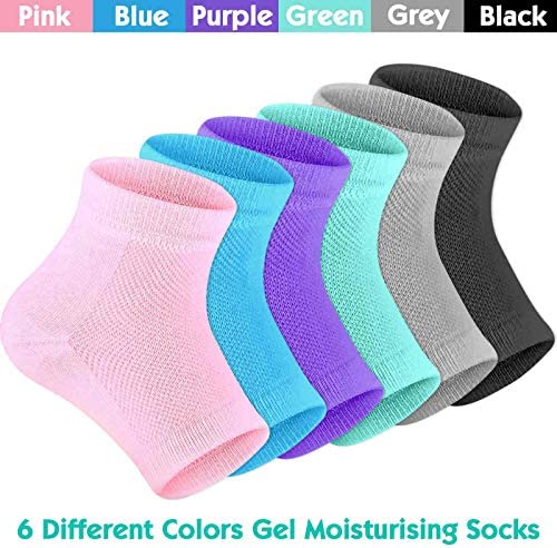 lizo 6 Pairs Seel Coisturizing Hocks OpeOn Toe Socks Mrac - 图0