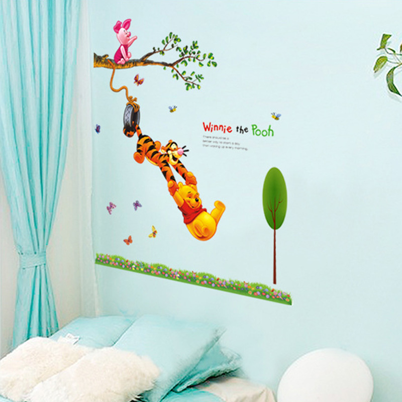 厂家140*110gcm Cartoon Winnie Tigger Animal Friends Wall - 图1