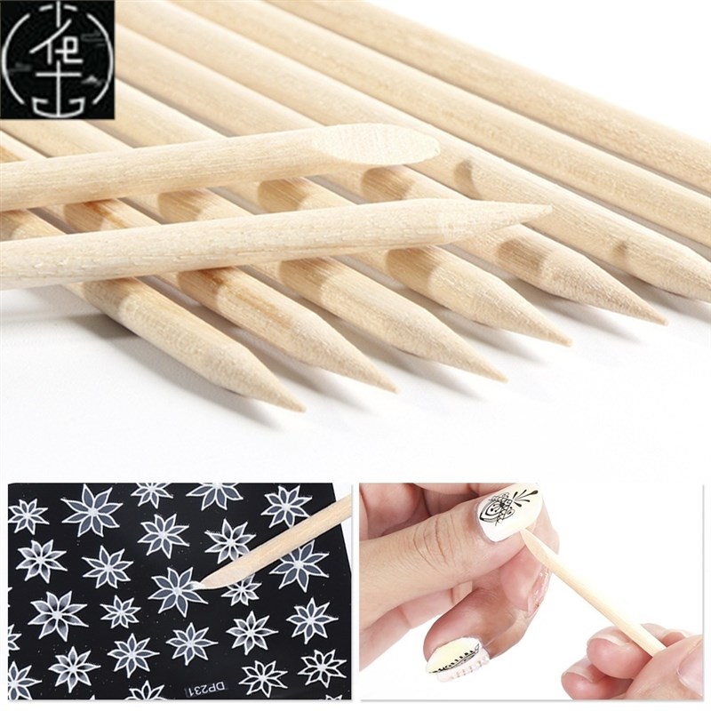 推荐Nail Art Wood Stick Cuticle Pusher Remover Pedicure Tool-图2