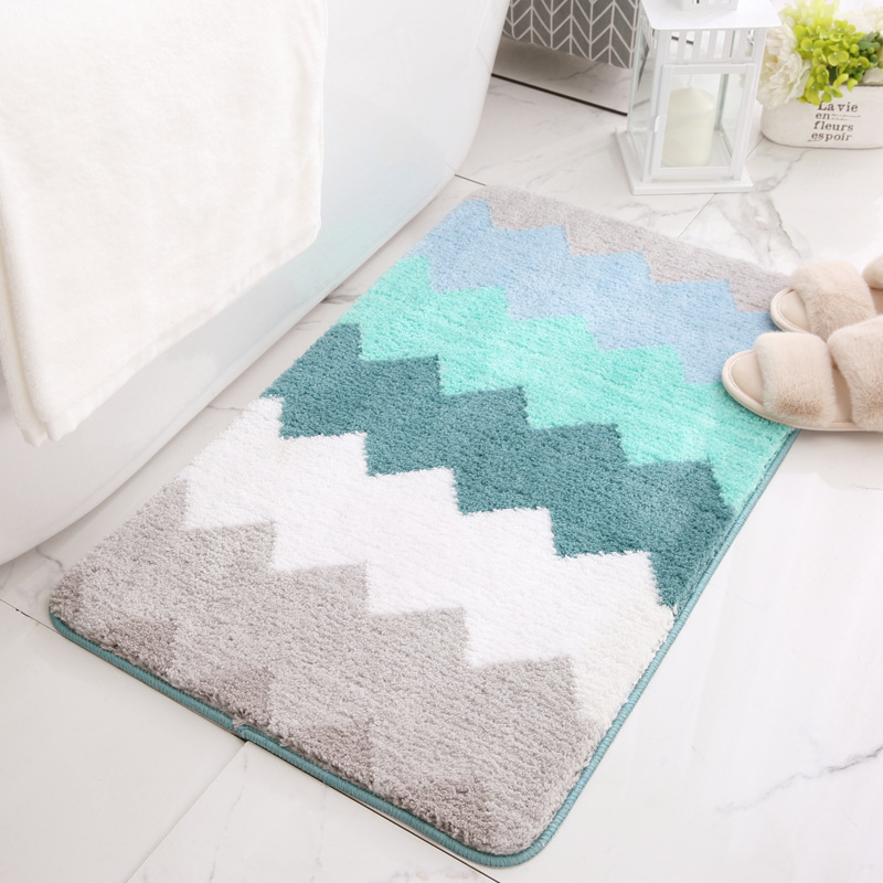 推荐Flocking absorbent bathroom non slip floor mat carpet地 - 图1