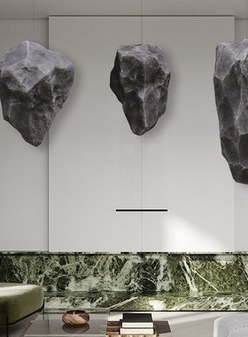 空中造景悬浮石酒吧会所吊饰摆件假石头夹缝装饰玻璃钢仿真大石头