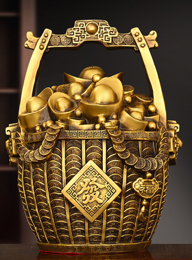 铜一桶金摆件纯铜龙头一桶金桶桶金客厅门店装饰元宝聚宝盆存钱罐