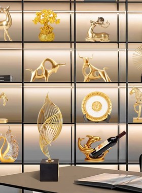 轻奢客厅摆件酒柜玄关办公室家居装饰品新房电视柜书架工艺品摆设