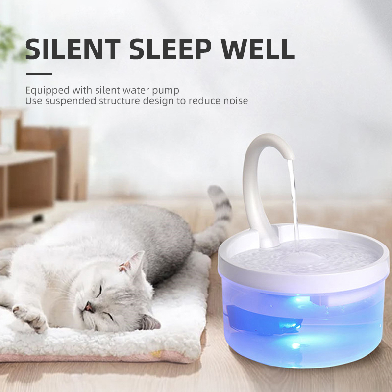 2L Automatic  Cat Water hountain LeF LigLdt USB Powered Cat - 图2