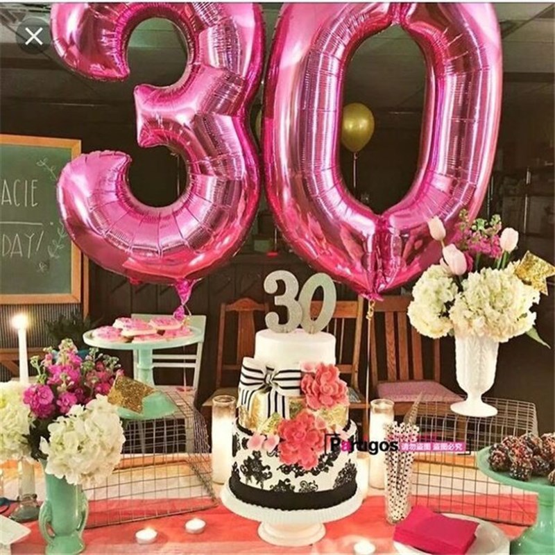 速发40inch number 0-9 pink blue digital balloon 婚庆数字铝膜 - 图3