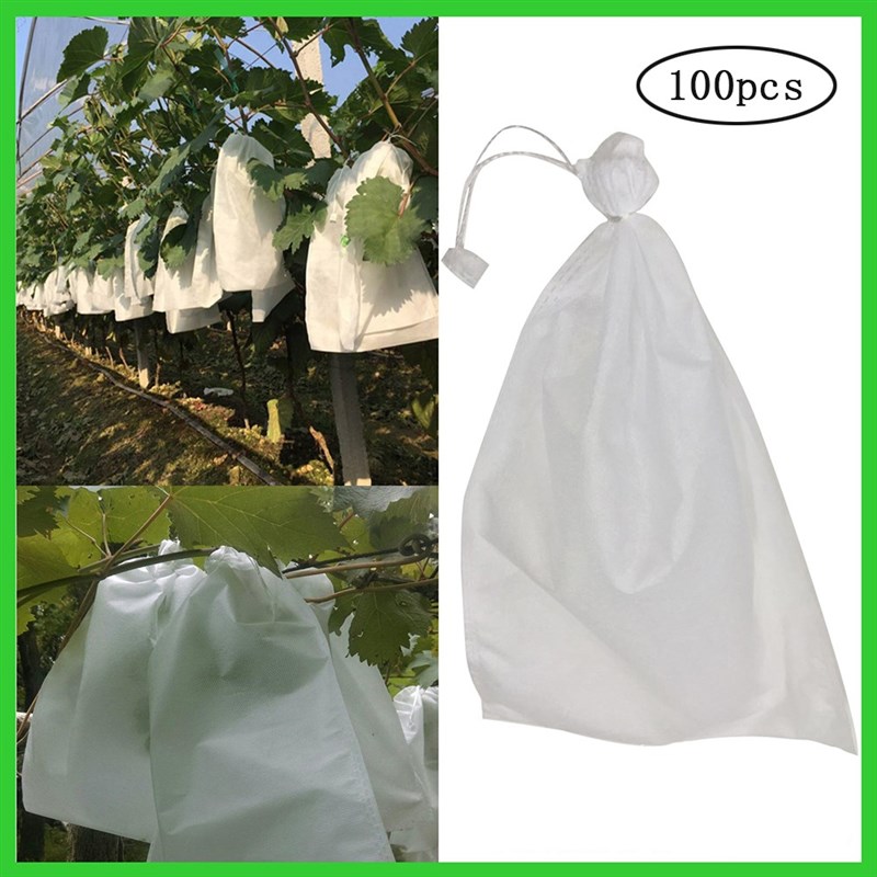 100pcs Nonwoven Fruits Plant Nursery Bags Plant Grow Bags Dr - 图0