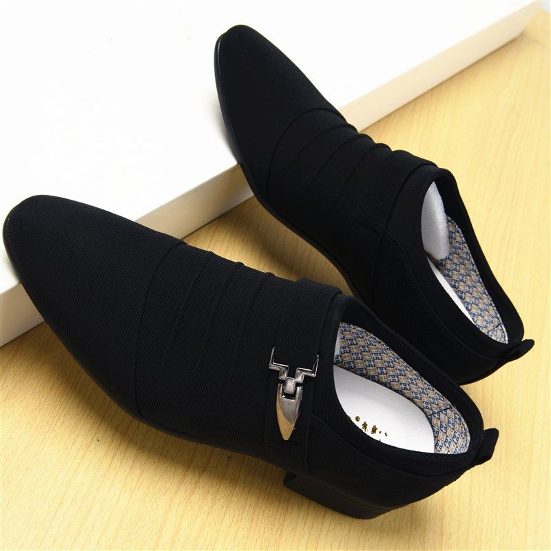 男士皮鞋冬季2021新款尖头无鞋带英伦休闲鞋潮流韩版帆布皮鞋男,淘宝优惠券,粉丝福利购,淘宝优惠卷