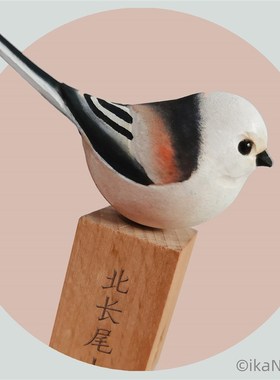 中国鸟类|木雕肥啾小鸟球ins动物摆件山雀戴胜翠鸟爱加自然现货