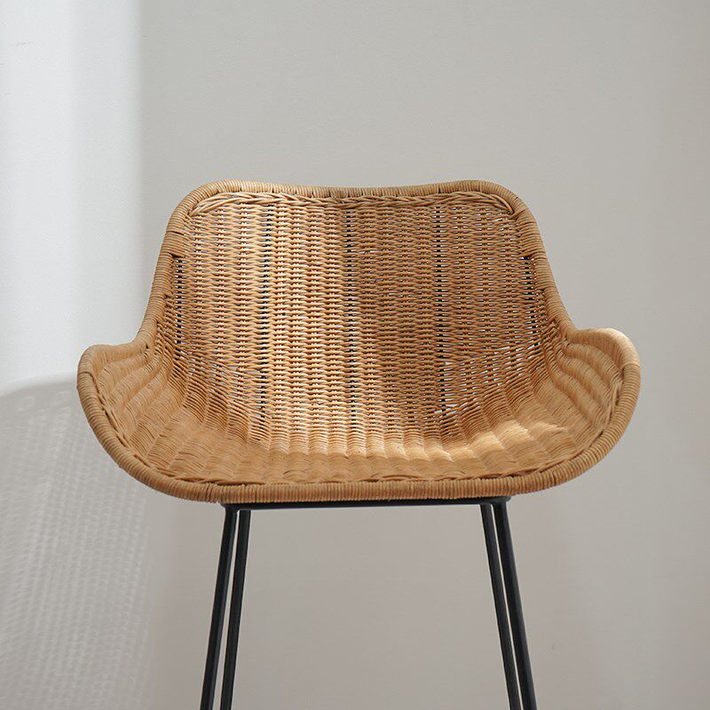 藤编铁艺吧台椅民宿家用吧凳靠背酒吧椅高脚椅侘寂奶茶店前台椅子,淘宝优惠券,粉丝福利购,淘宝优惠卷