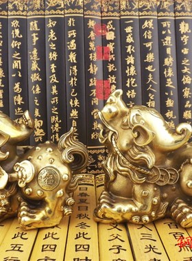 特大号纯铜貔貅皮休皮丘一对铜貔C貅办公室店铺开业客厅工艺品摆