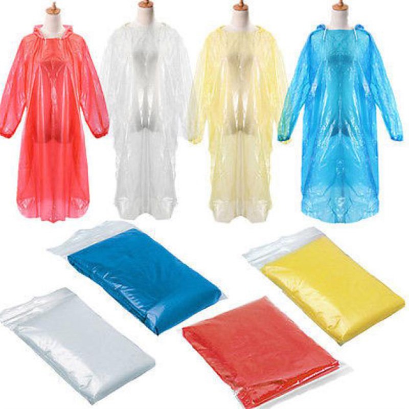 推荐PC Disposable Raincoat Adult Emergency Waterproof Hood P - 图0