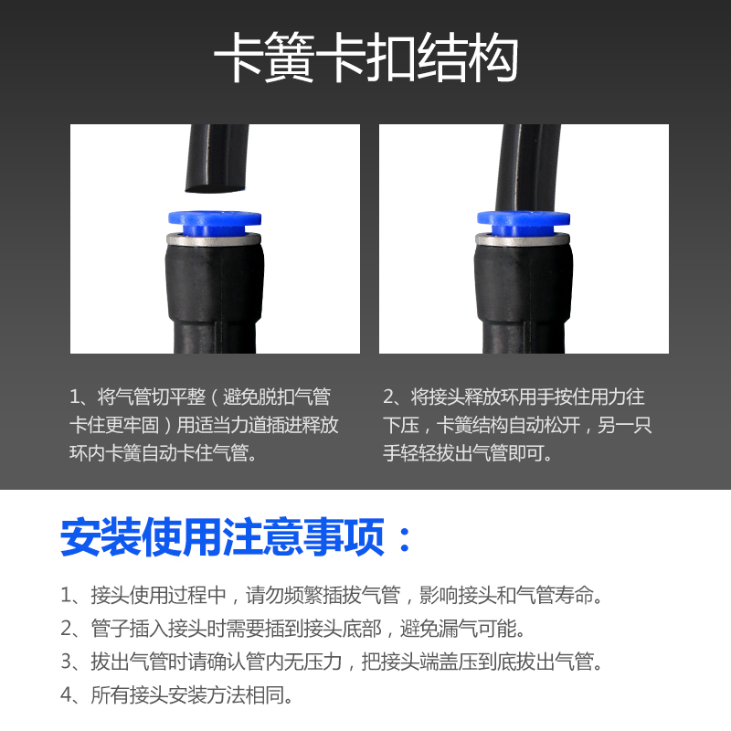 新品气动快插接头PV4 PV6  PV8  PV10  PV12  PV16 - 图3