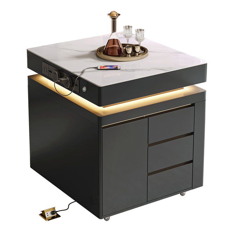 岩板伸缩岛台现代简约多功能可移动旋转餐厅厨房岛台单柜吧台柜,淘宝优惠券,粉丝福利购,淘宝优惠卷