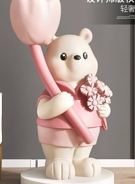 大型熊落地摆件家居饰品客厅电视柜沙发旁绿植玄关灯乔迁新居礼品