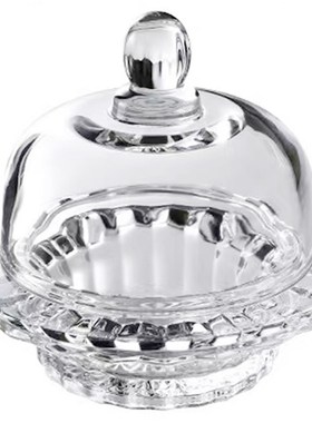 复古森林外贸法式浮雕玻璃烛台带盖储物首饰展示婚礼摄影道具