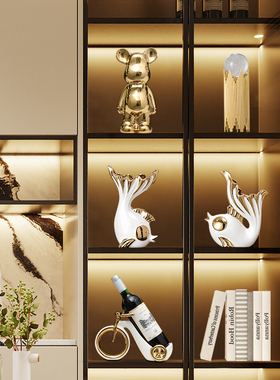 电视酒柜风生水起陶瓷摆件套装轻奢高档家居客厅玄关办公室装饰品
